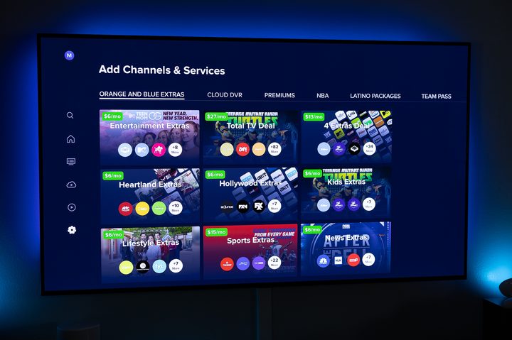 Sling TV Extras as seen on a TV.