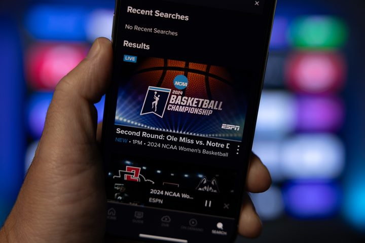 March Madness on Sling TV on an iPhone.
