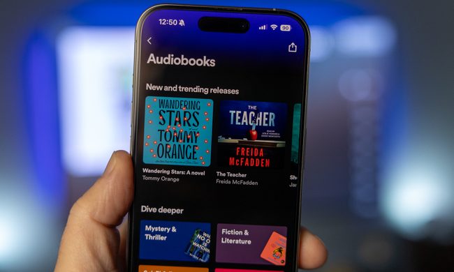 Audiobooks on Spotify on an iPhone.