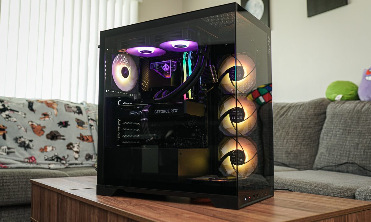 The Starforge Navigator PC sitting on a coffee table.