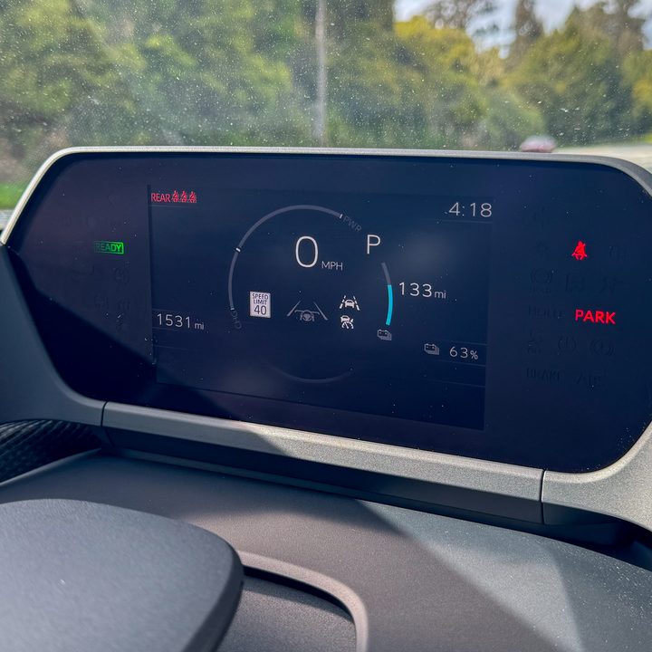 The dash panel display on a 2024 Subaru Solterra.