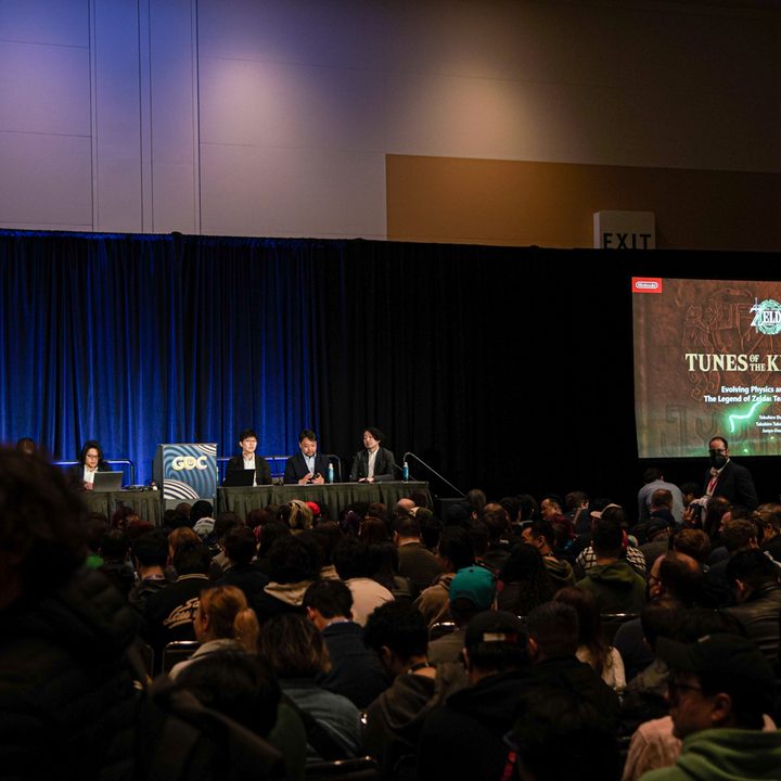 Nintendo developers on stage at GDC talking about Tears of the Kingdom.