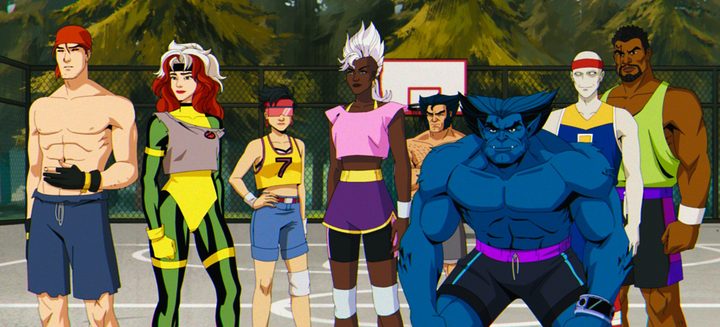 The X-Men play a game of basketball in X-Men '97.