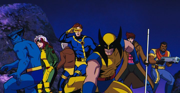 The X-Men stand outside at night in X-Men '97.