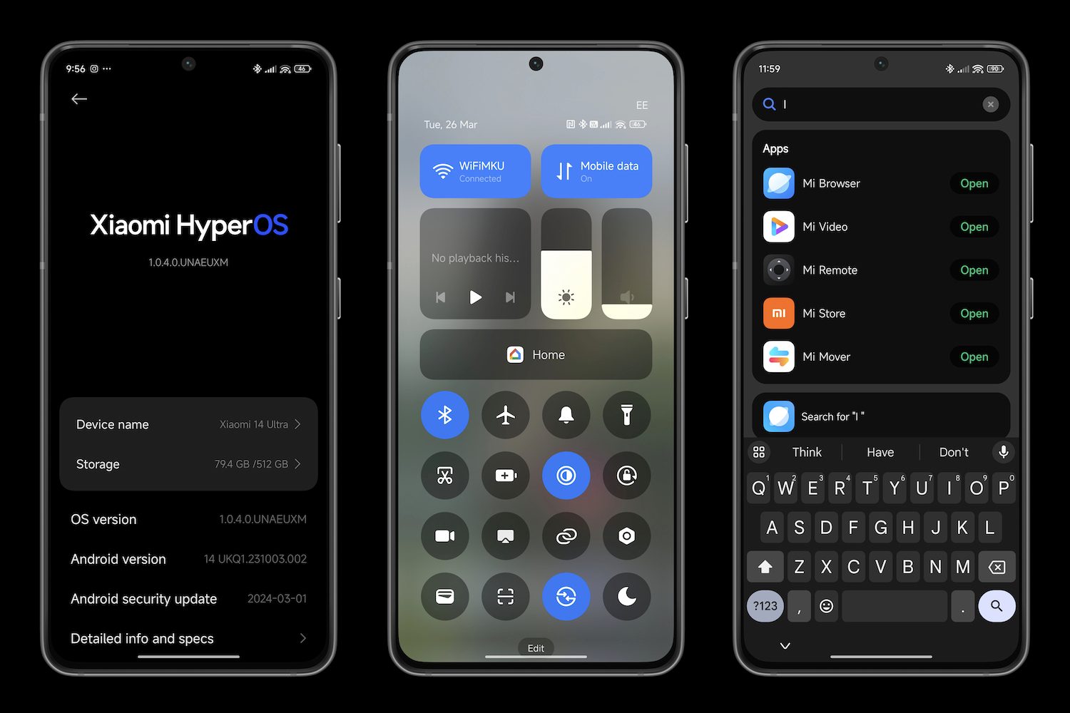 Screenshots taken from the Xiaomi 14 Ultra.