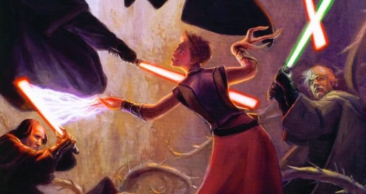 Jedi and Sith fighting Abeloth in "Star Wars: The Essential Guide to Warfare."