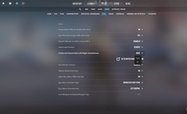 The Counter Strike 2 game options menu.