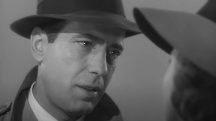 Humphrey Bogart and Ingrid Bergman in Casablanca.