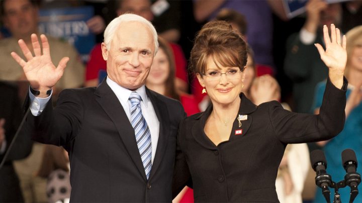 Ed Harris and Julianne Moore in Game Change.