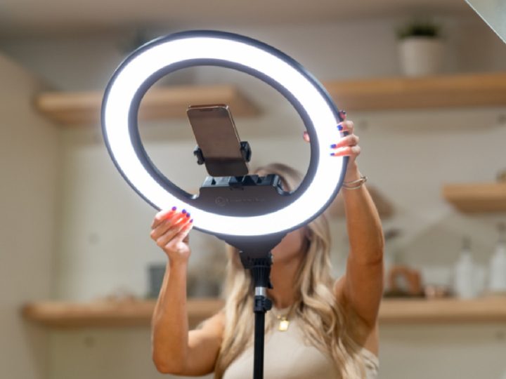The Lume Cube Ring Light Pro with a phone.