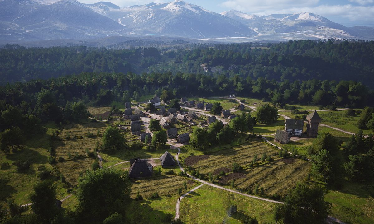 A humble village in Manor Lords.