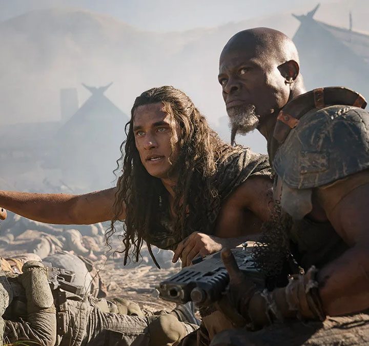 Staz Nair and Djimon Hounsou in "Rebel Moon: Part Two -- The Scargiver."