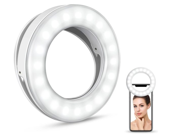 The TSAI Selfie Ring Light on a phone.