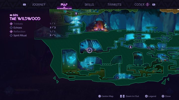 A map screen in Tales of Kenzera: ZAU.