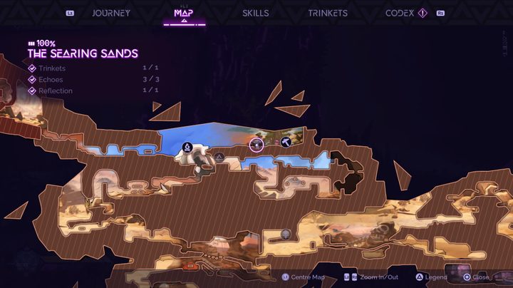A map screen in Tales of Kenzera: ZAU.