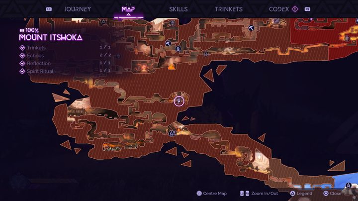 A map screen in Tales of Kenzera: ZAU.