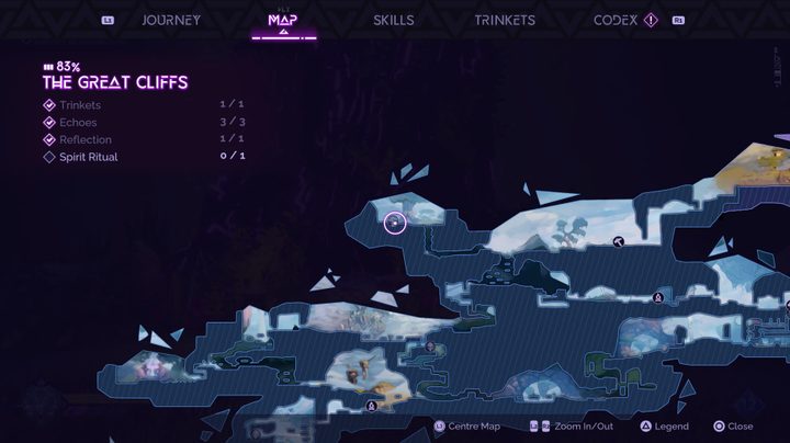 A map screen in Tales of Kenzera: ZAU.