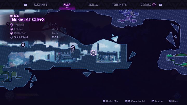 A map screen in Tales of Kenzera: ZAU.