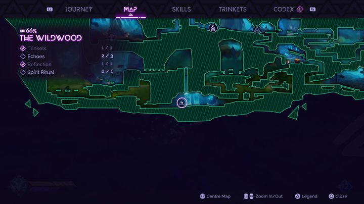 A map screen in Tales of Kenzera: ZAU.