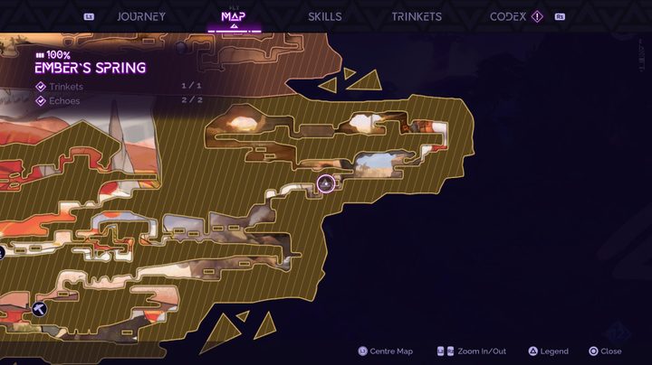 A map screen in Tales of Kenzera: ZAU.