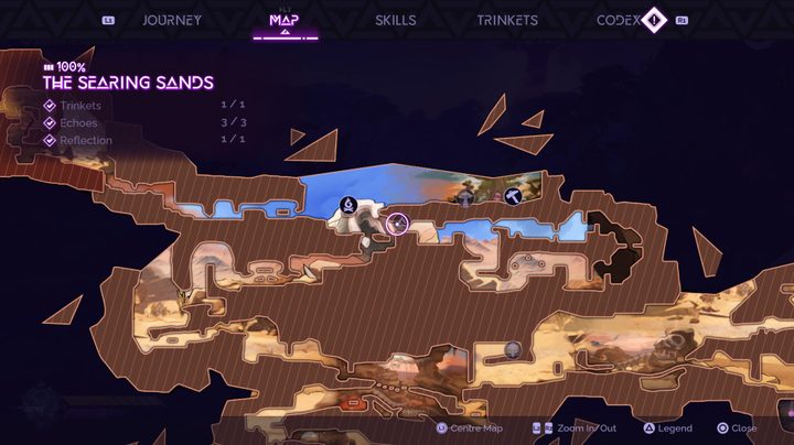 A map screen in Tales of Kenzera: ZAU.