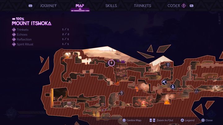 A map screen in Tales of Kenzera: ZAU.