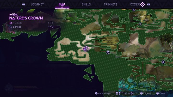 A map screen in Tales of Kenzera: ZAU.