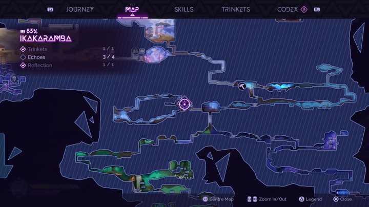 A map screen in Tales of Kenzera: ZAU.