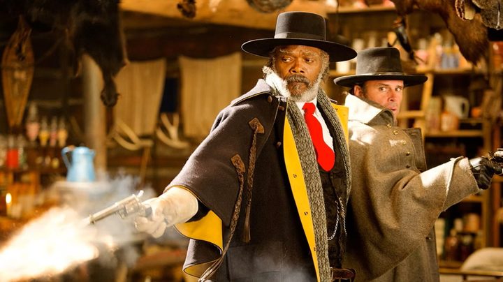 Samuel L. Jackson and Walton Goggins in The Hateful Eight.
