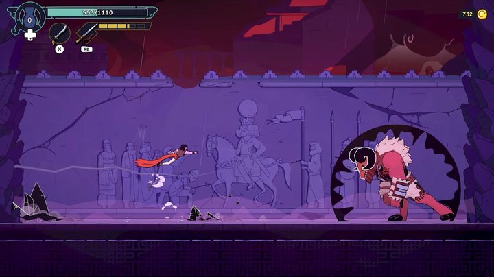 Wallrunning during a boss fight in The Rogue Prince of Persia