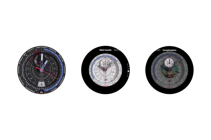 Voyager Worldtimer Wear OS watch face for Samsung Galaxy Watch.