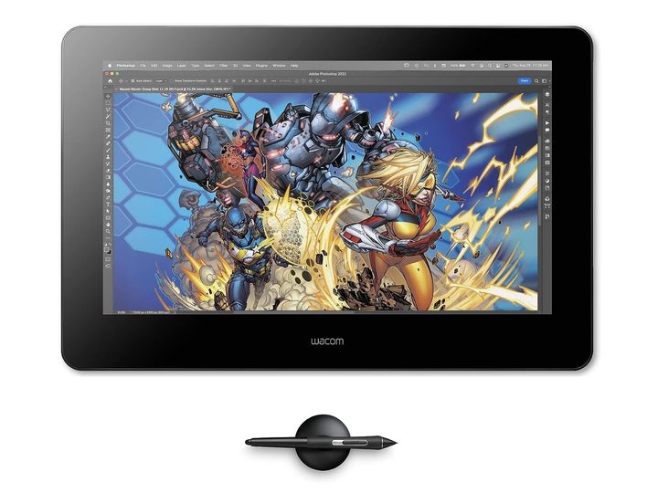 The Wacom Cintiq Pro 16 and its associated stylus.