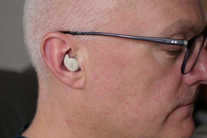 A person wearing the Anker Soundcore Sleep A20.