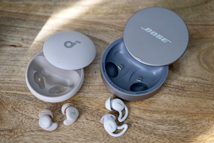 The Anker Soundcore Sleep A20 next to the Bose Sleepbuds 2.