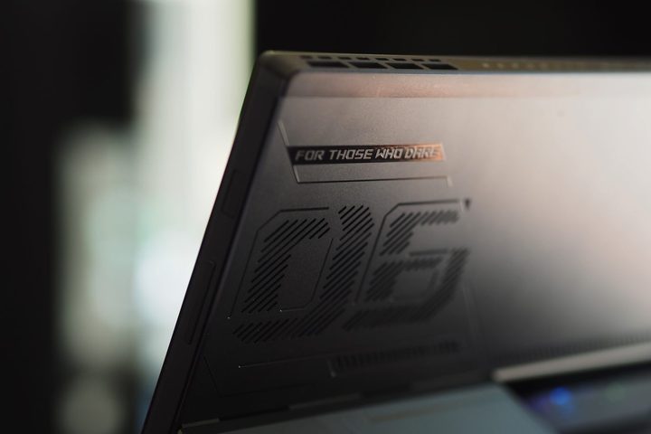 Asus ROG Flow Z13 rear showing vents and graphics.