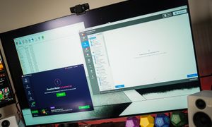 Various apps on a PC monitor.