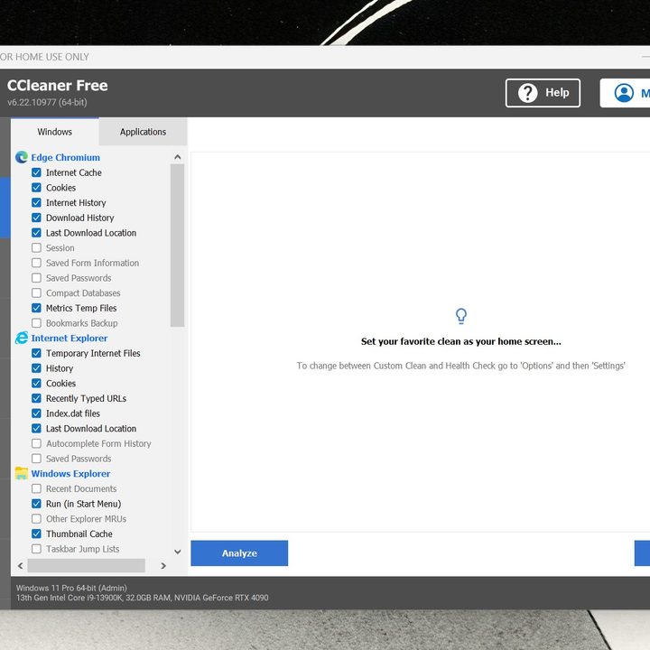 CCleaner runs on Windows 11.