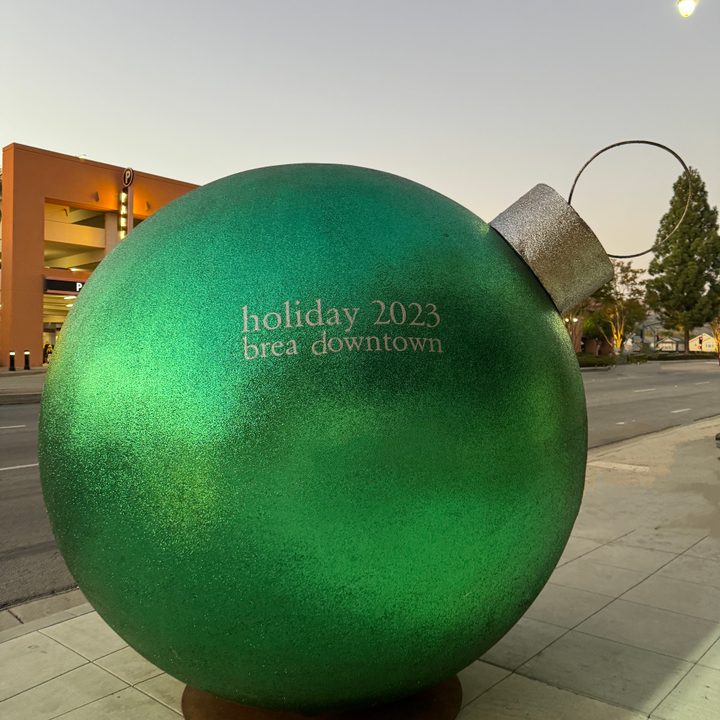 Oversized green ornament.