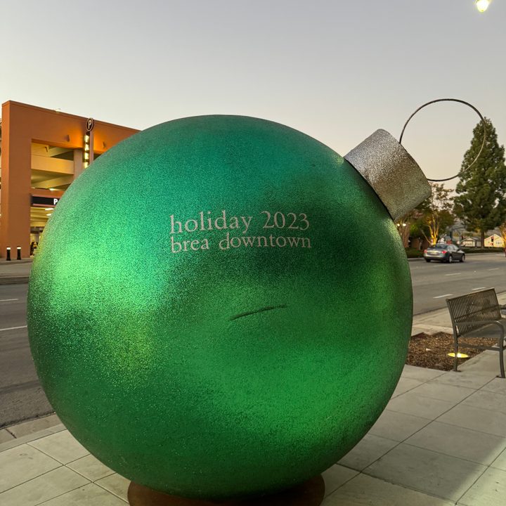 Oversized green ornament.