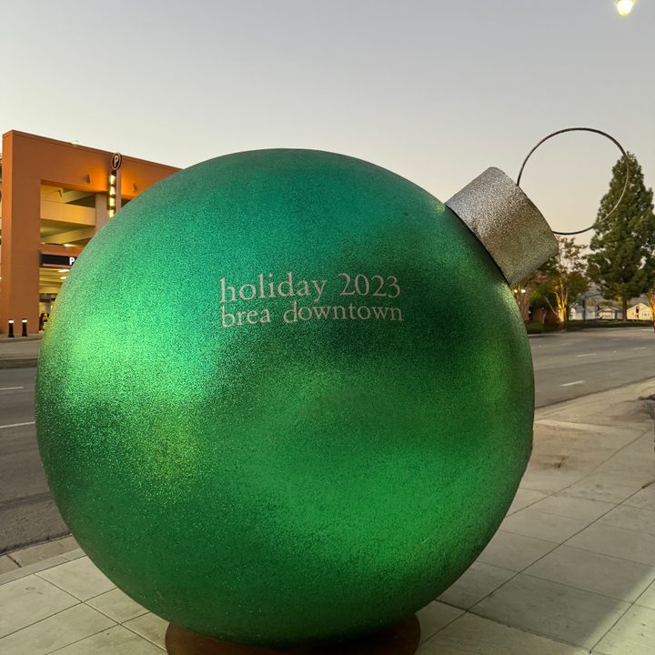 Oversized green ornament.