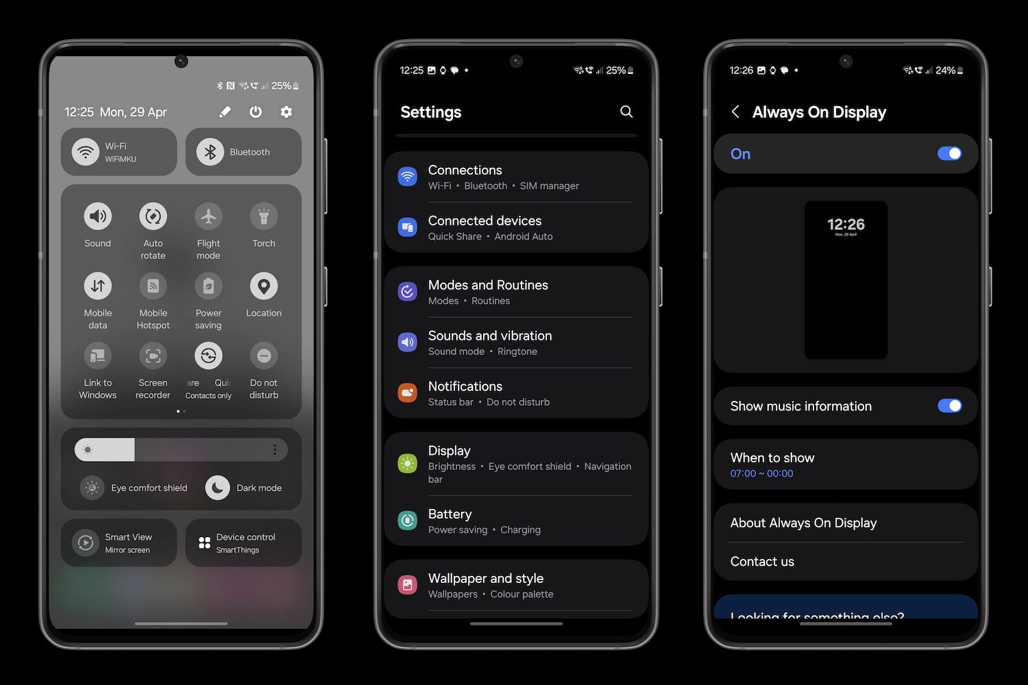 Screenshots taken from the Samsung Galaxy A35.