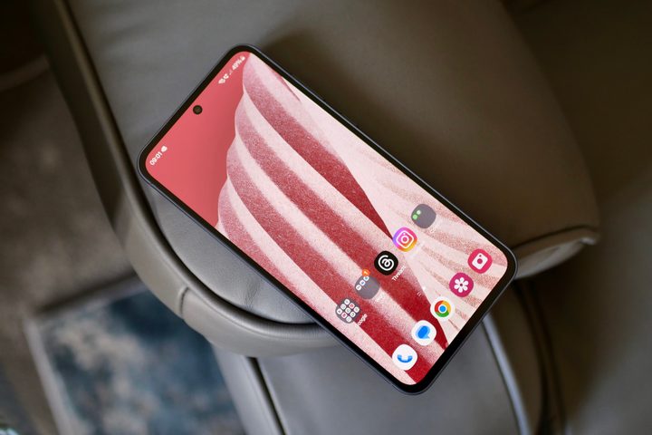 The Samsung Galaxy A55's screen.
