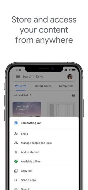 Accessing files in Google Drive.