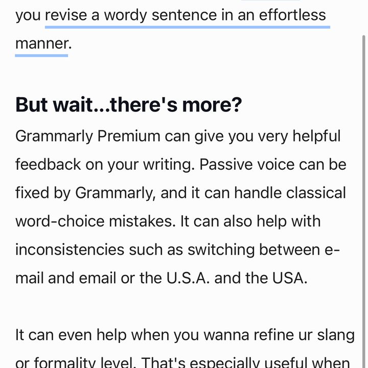 Grammarly Premium in action.
