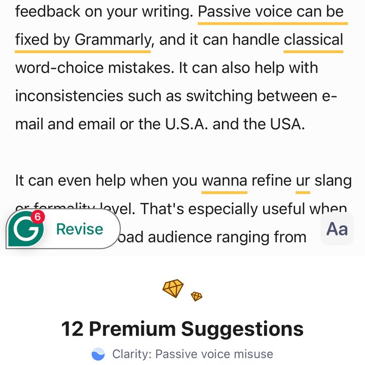 The Premium changes in action.