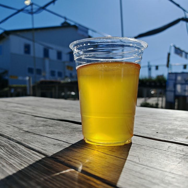 A photo of a beer in a plastic cup, taken with the Honor Magic 6 RSR.