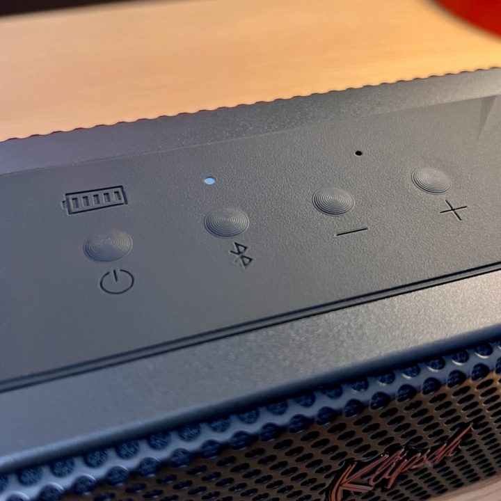 The controls on top of the Klipsch Nashville Bluetooth speaker.
