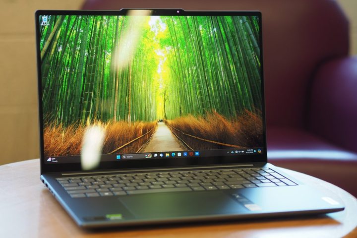 Lenovo Yoga Pro 9i 16 front angled view showing display and keyboard.