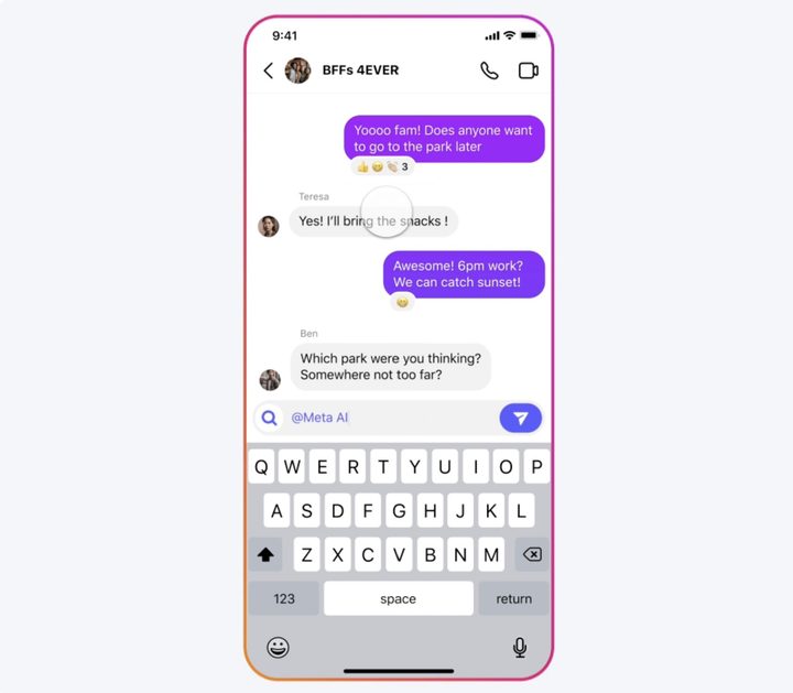 Meta AI in in chats.