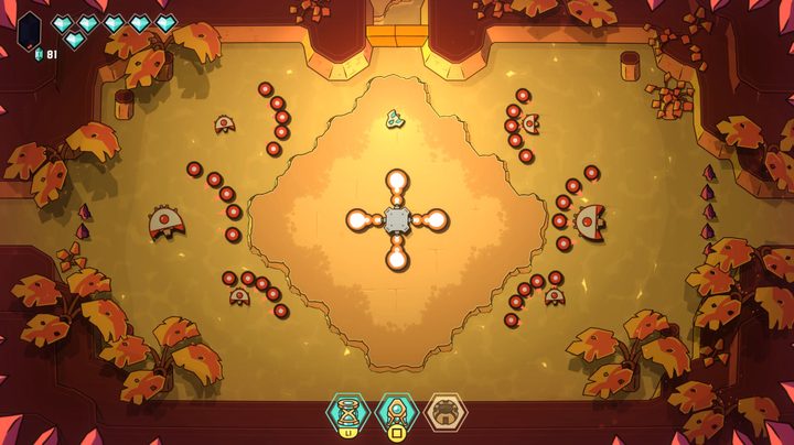 A ship dodges bullets in Minishoot' Adventures.